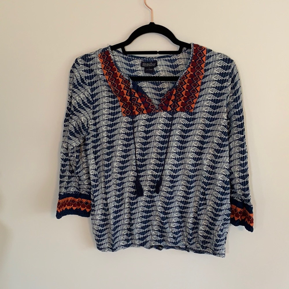 Embroidered Peasant Top